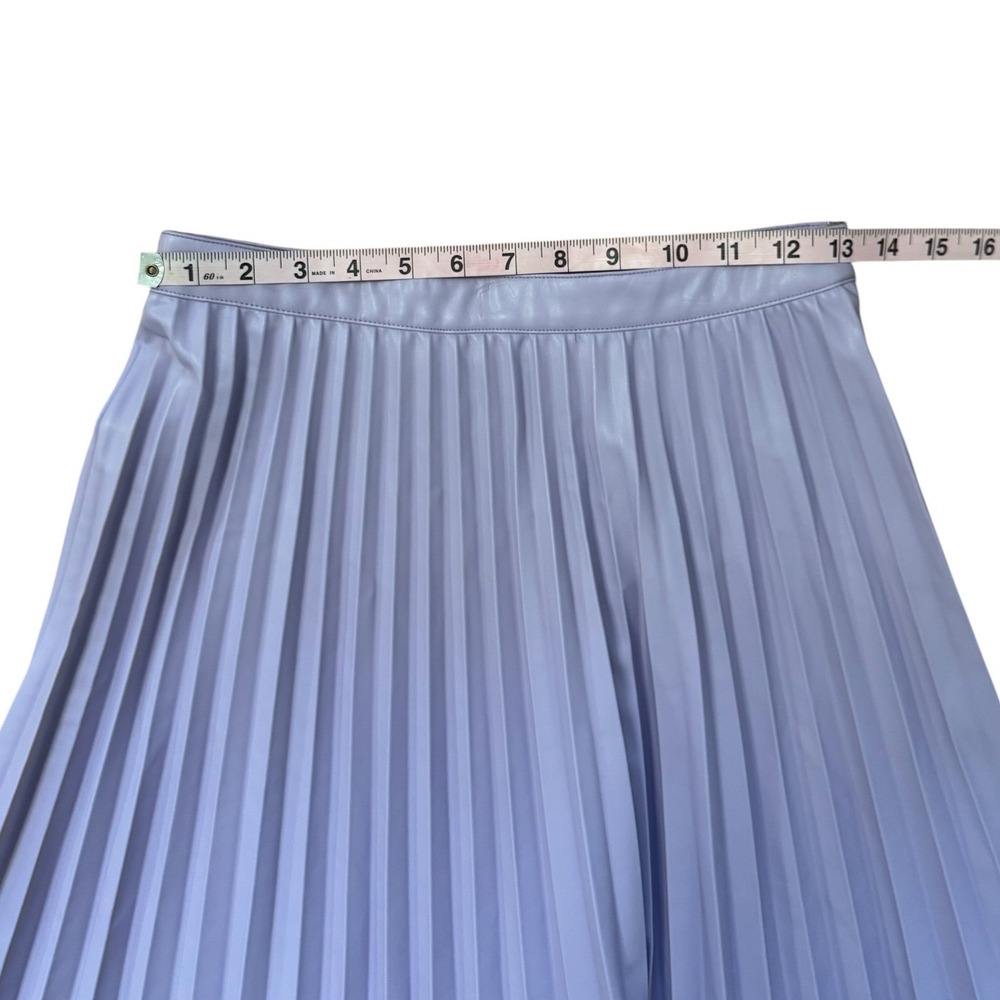 Lucy Paris Purple Pleated Vegan Leather Midi Skirt Small Accordion High Rise - Picture 7 of 8